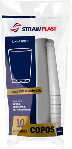 COPO ACRILICO STRAW 10UN 300ML
