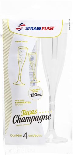 TACA CHAMPAGNE STRAW CRIS C/4 120ML