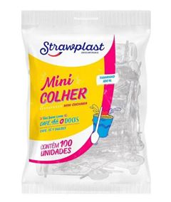 COLHER MINI STRAW CRISTAL 100UN