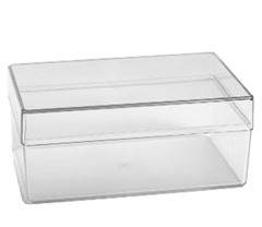 CAKE BOX RETANG C/TAMPA CRISTAL 500ML