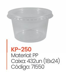 KIT POTE PP 250ML TOTALPLAST 24UN