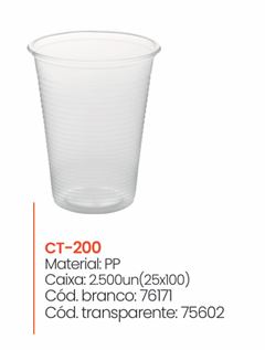 COPO PP TOTALPLAST TRANSP 200ML 100UN