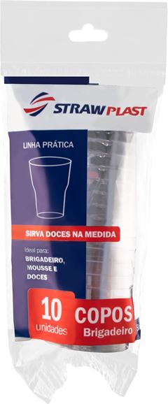 COPO BRIGADEIRO STRAW CRISTAL 10UN 50ML